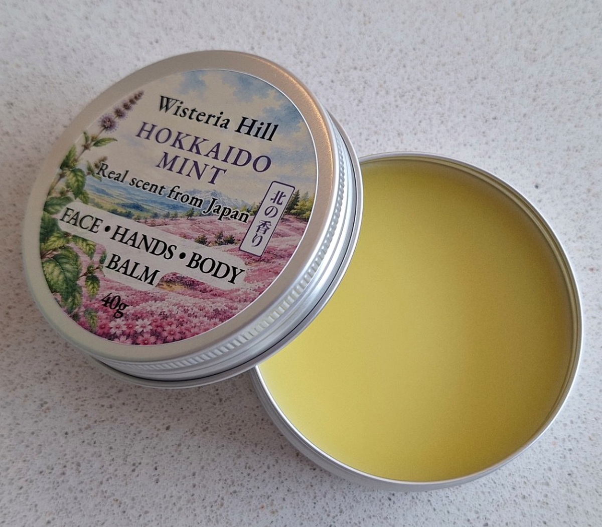 Open tin of Hakka Mint botanical balm