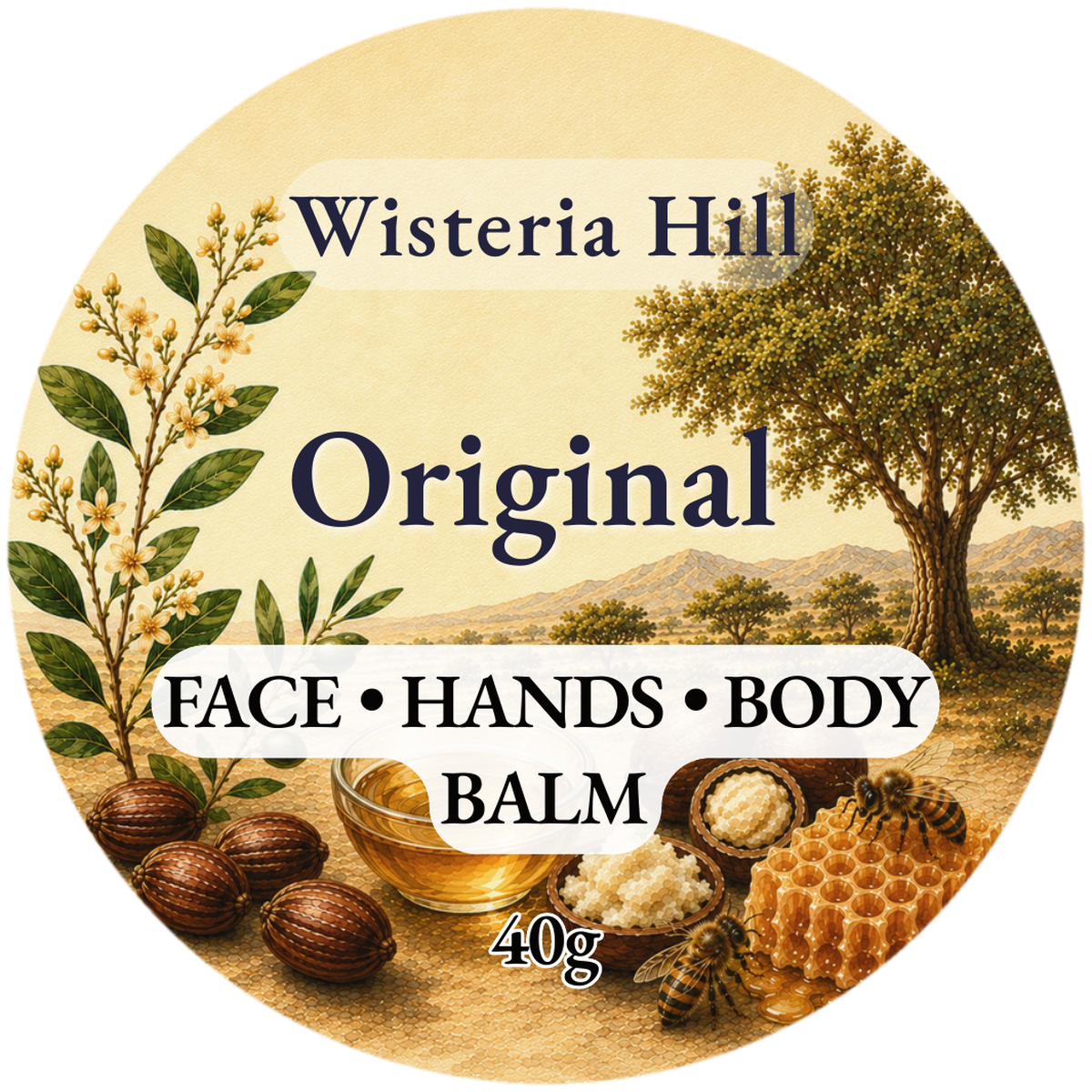 Original unscented botanical balm front label