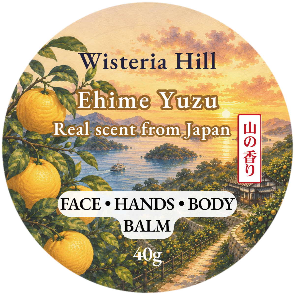 Yuzu botanical balm front label